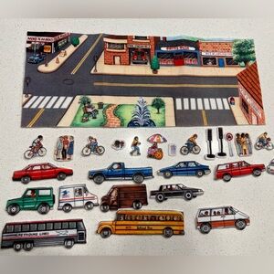 Little folk visuals precut felt flannel road / traffic scene